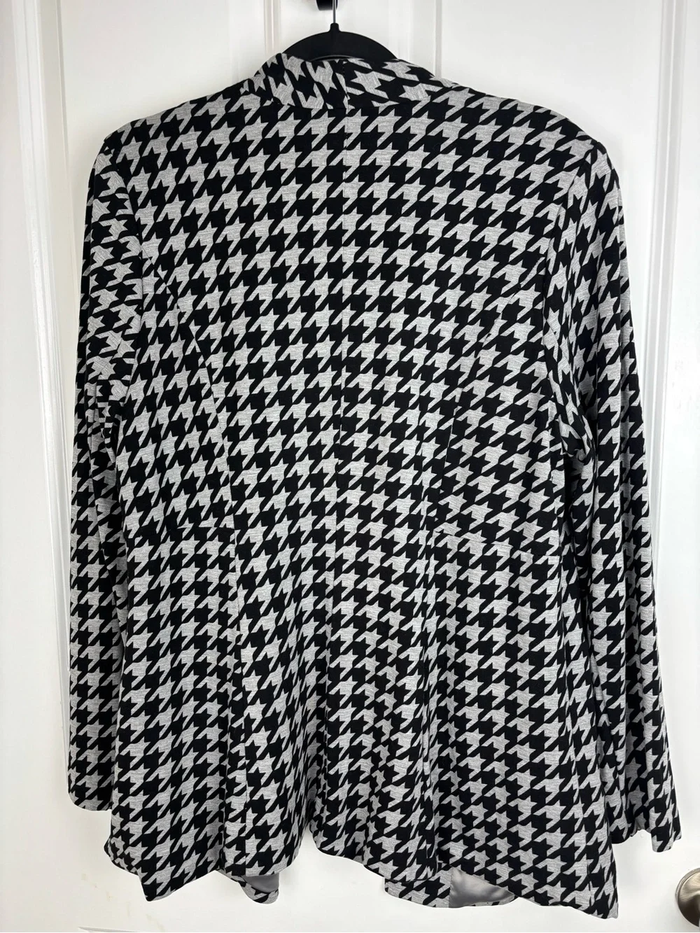 Torrid Houndstooth Open Front Blazer Jacket Size 1 Black White Career Chic XL